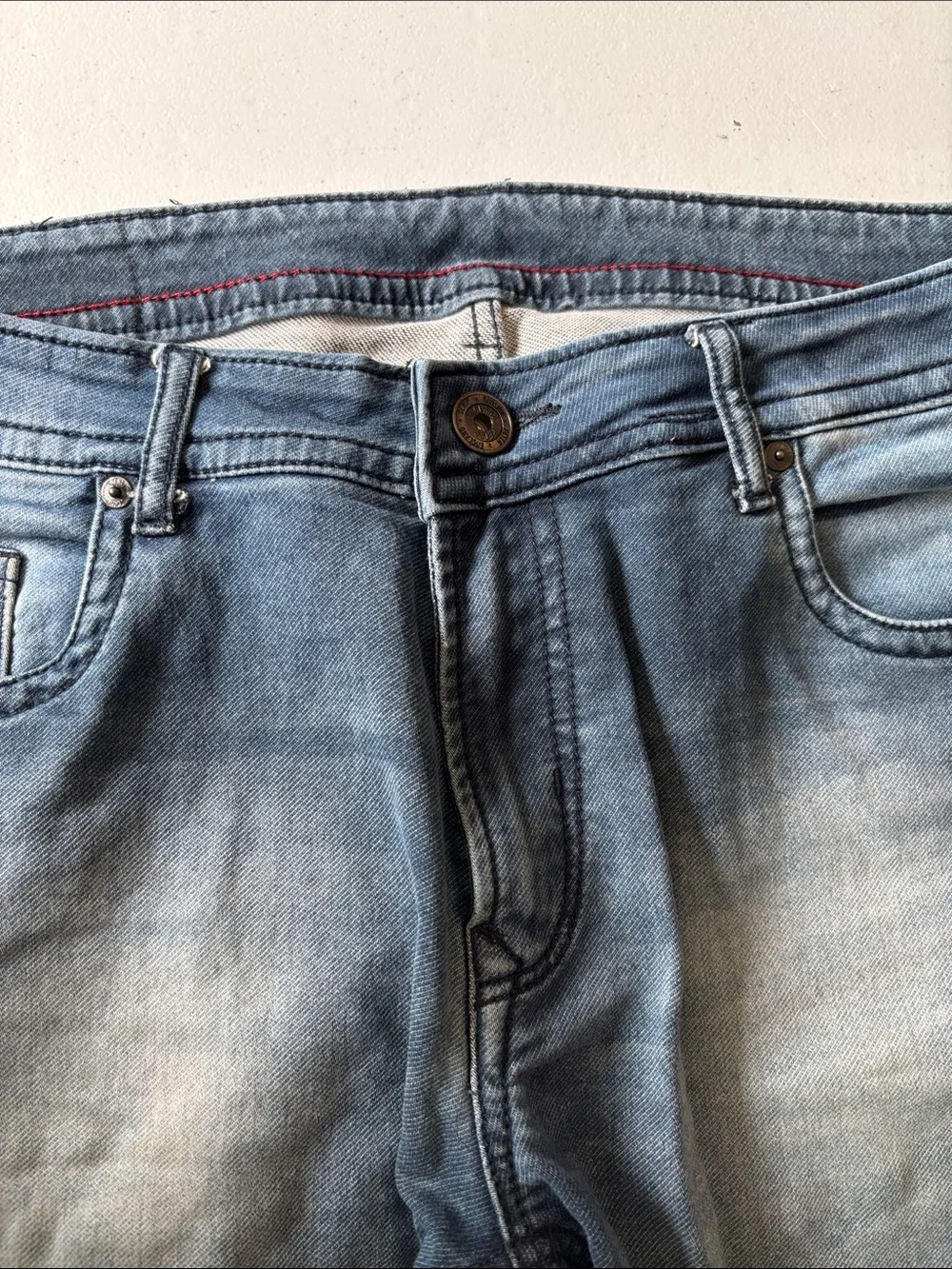 Peter England Men’s Skinny Slim Straight Jeans in Blue Wash 36x32